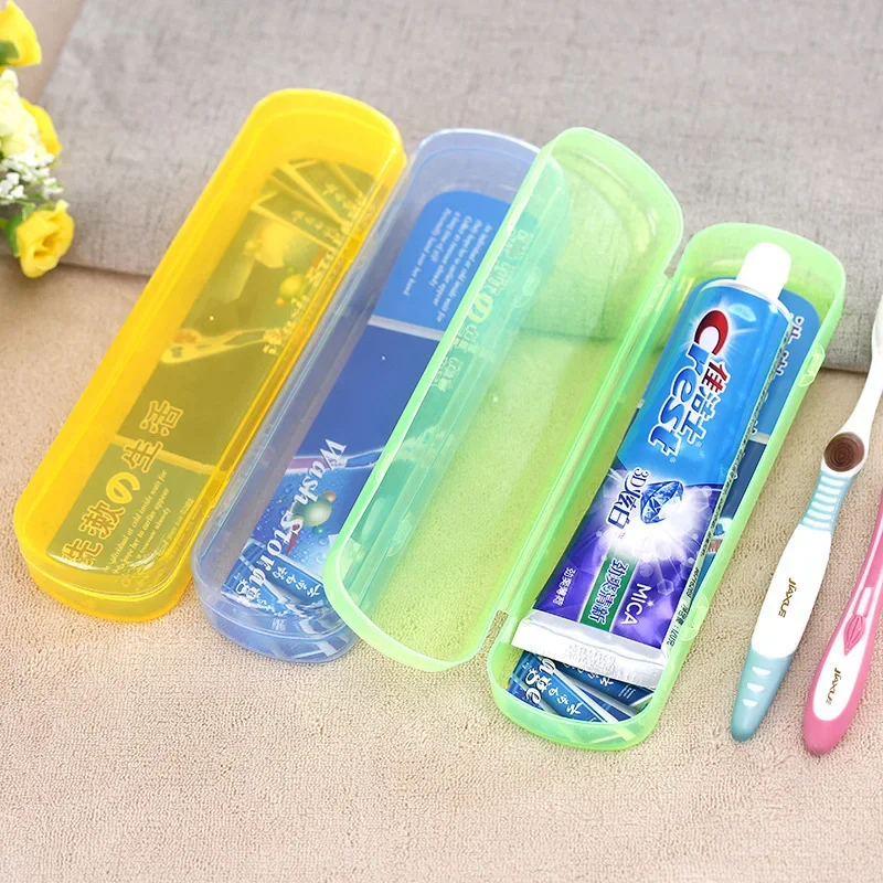 Storage Box Travel Toothbrush Storage Case Toothpaste Bucket Transparent Multifunctional Toothpaste Toothbrush Organizer Box