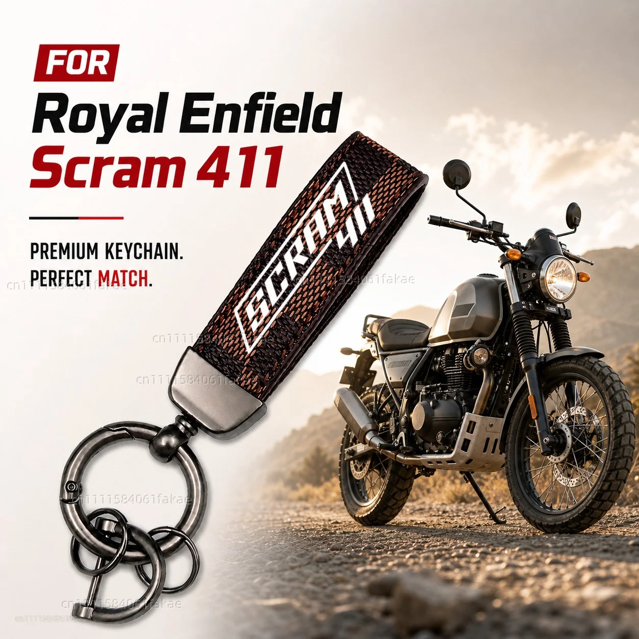 For Royal Enfield Scram 411 2022-2026 Motorcycle Keychain Leather Key Ring Custom Logo Gift for Rider Men Women Accessories
