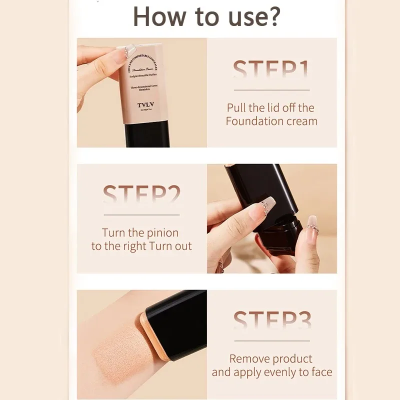TVLV-palo de maquillaje con base de borrador, 20g, con pincel para iluminar la piel, base líquida, sin marcas, corrector de maquillaje de larga duración