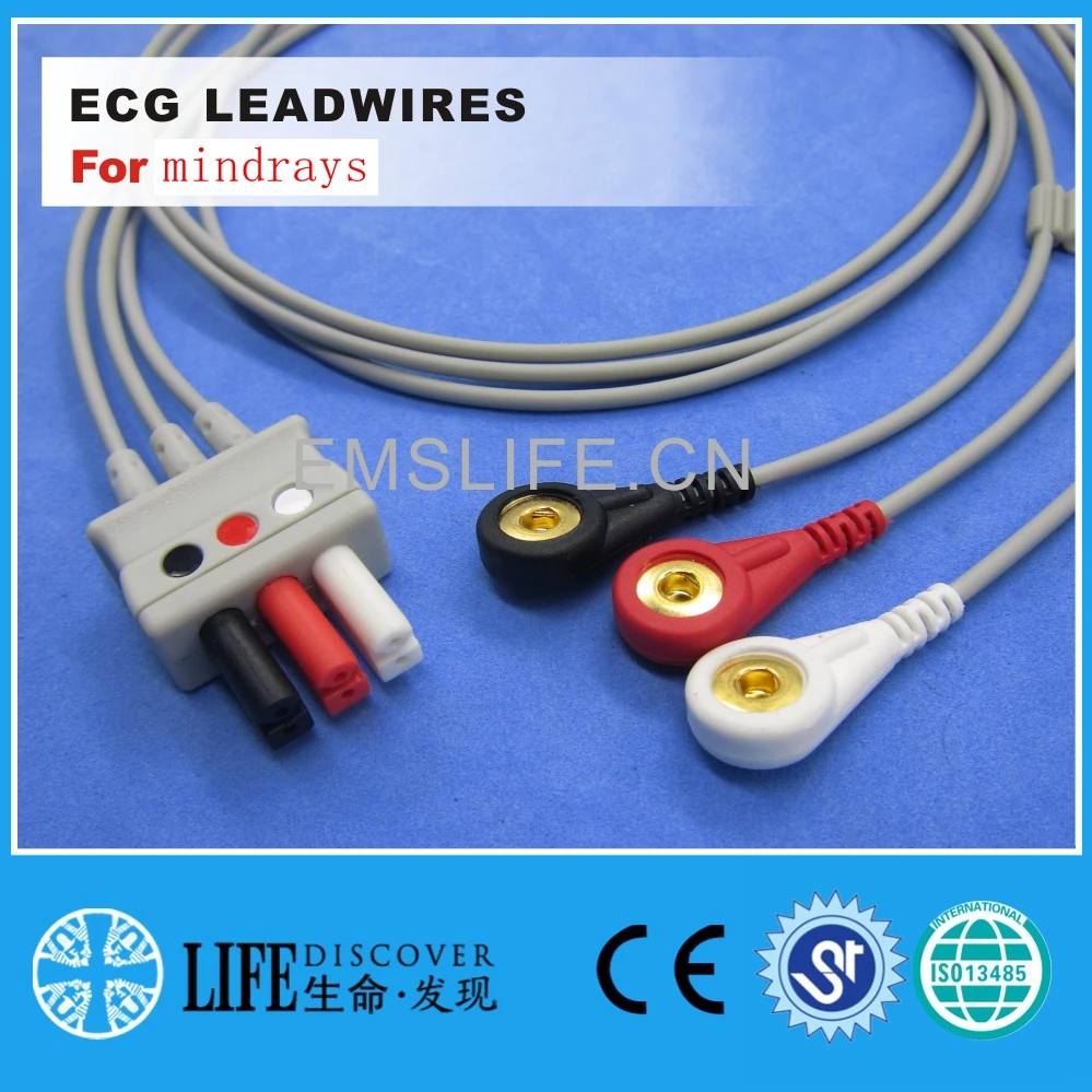 

ECG leadwires with 3lead snap for min*dray T5/T8 EL6307B EL6307A