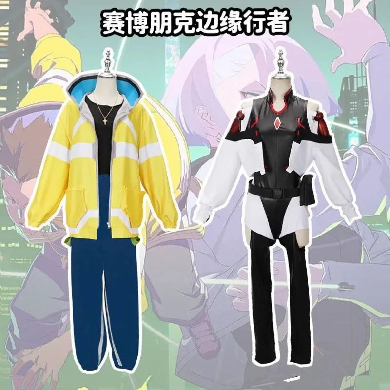 Anime Cyberpunk Edgerunners Lucy Costume Cosplay Tuta Tute Giacca Parrucca Abito completo Costumi di Halloween per donne e uomini