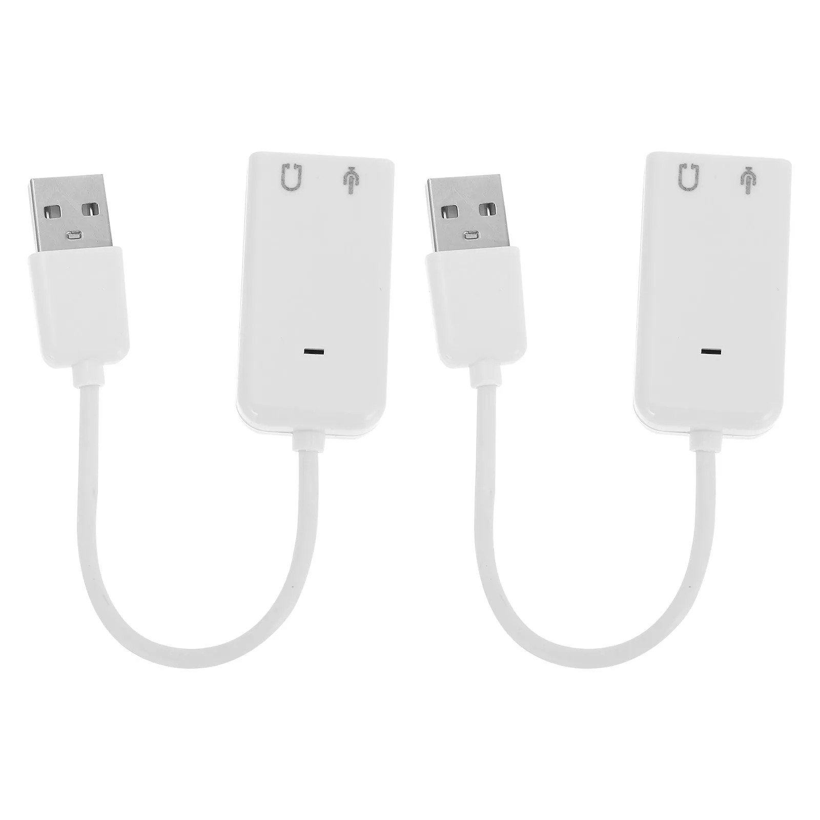 2Pcs USB External Sound Card Laptop Independent Audio Adapter Noise Filter Microphone Headphone Support Plug and Play