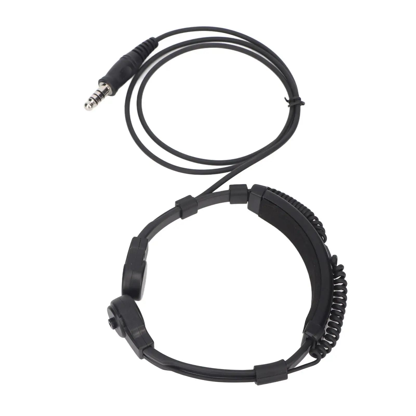 Garganta retrátil Mic Headset com Air Acoustic Tube, fone de ouvido para Baofeng, Kenwood, Yaesu, Motorola