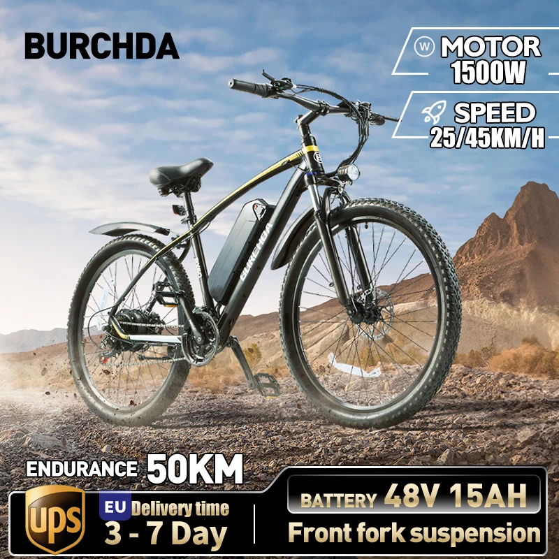 OTIDA New RX60 1500W45KM/H 27.5 Inch 2.8 Tire Electric Bike 48V15AH Lithium Battery Mountain Electric Bicycle 21 Speed