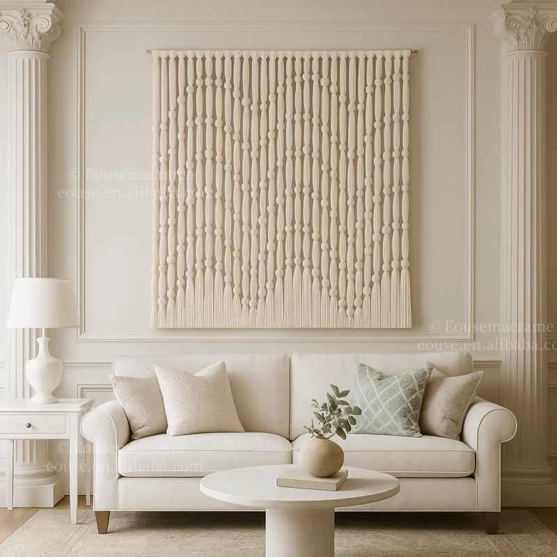 Picture 4: Luxury Handmade Macrame Wall Hanging Large Cotton Rope Tapestry Bohemian Wall Decor for Wedding Gift Home Living Room Bedroom De