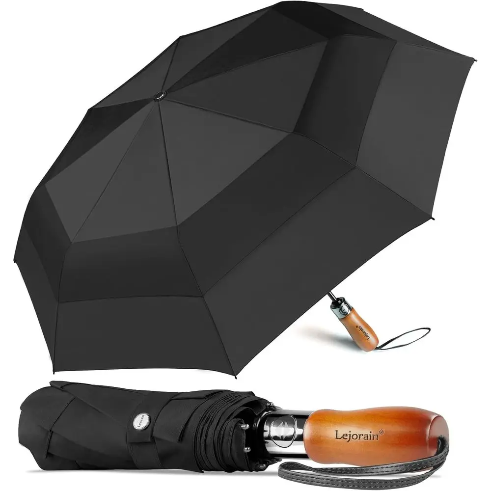 

Extra-Large Automatic Open-Close Umbrella with 210T Dupont Coating - Vented Windproof for Men & Women