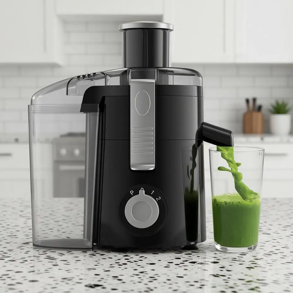 

Compact 3-Speed Fruit and Vegetable Extractor with 2.5 Inch Wide Mouth, 500W Peak Motor, Easy to Clean Stainless Steel Design