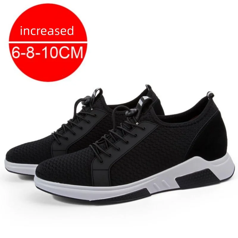 

Breathablesneakers men elevator height increase shoes for men 8cm 6cm casual lift man breathable hidden heels taller