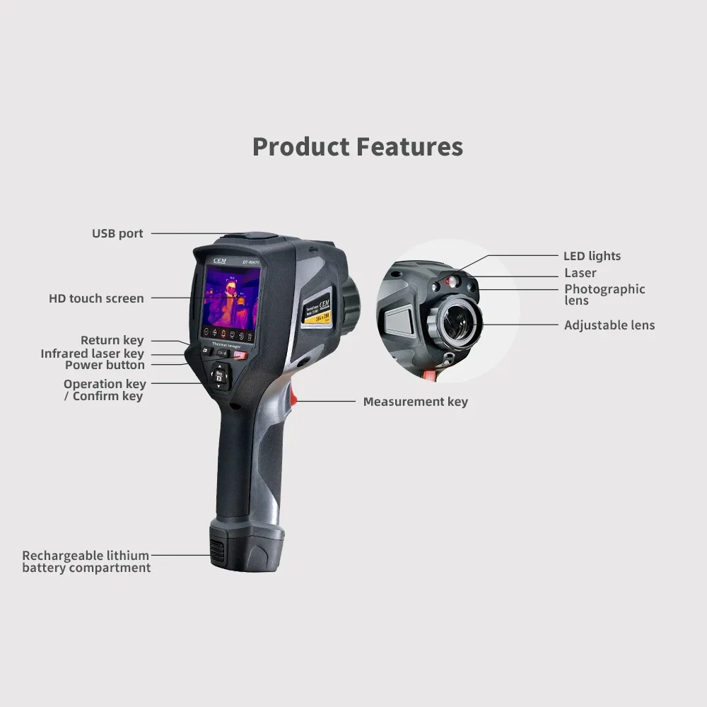 CEM DT-9897Y 384x288 Thermal Image Body Scan Fever Thermographic Camera Imaging Monitor System