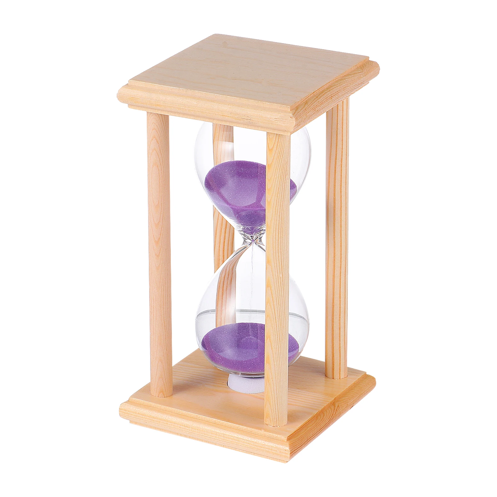 

Wooden Frame Hourglass Timer Desktop Transparent Gravel Child Timers Study Yoga Mask Premium Materials Sturdy