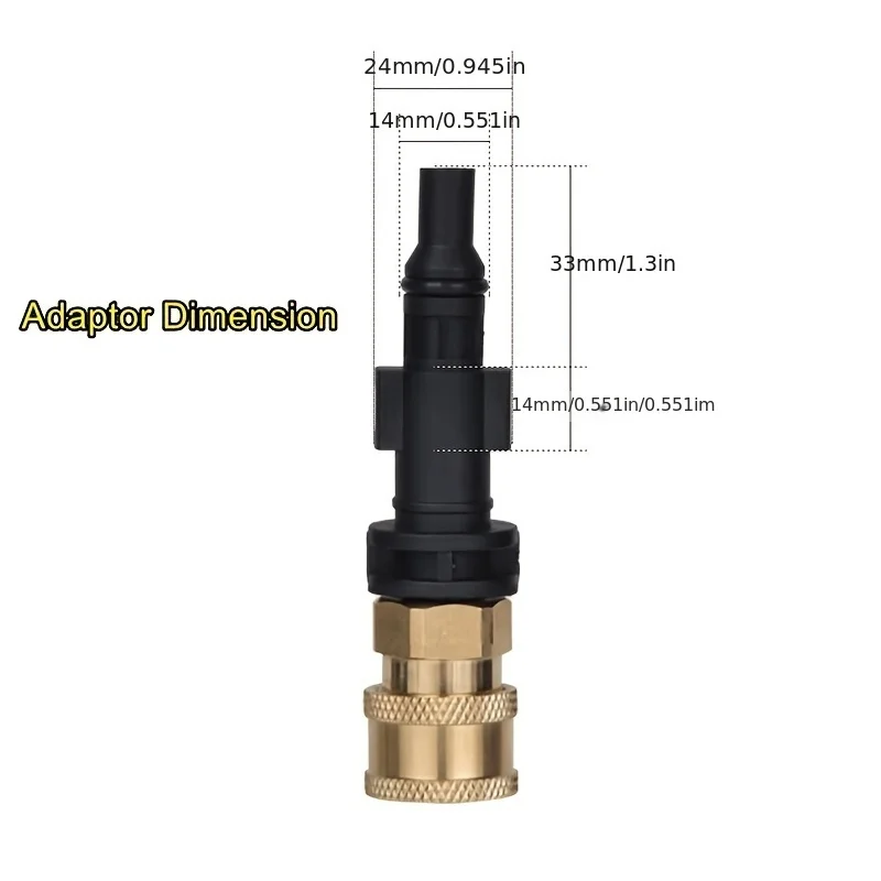 6-teiliges Hochdruckreiniger-Adapter- und Düsen-Set für LAVOR/Sterwins/Parkside/Champion, 1/4-Zoll Schnellanschluss für PA Schaumkanone – Detail 2