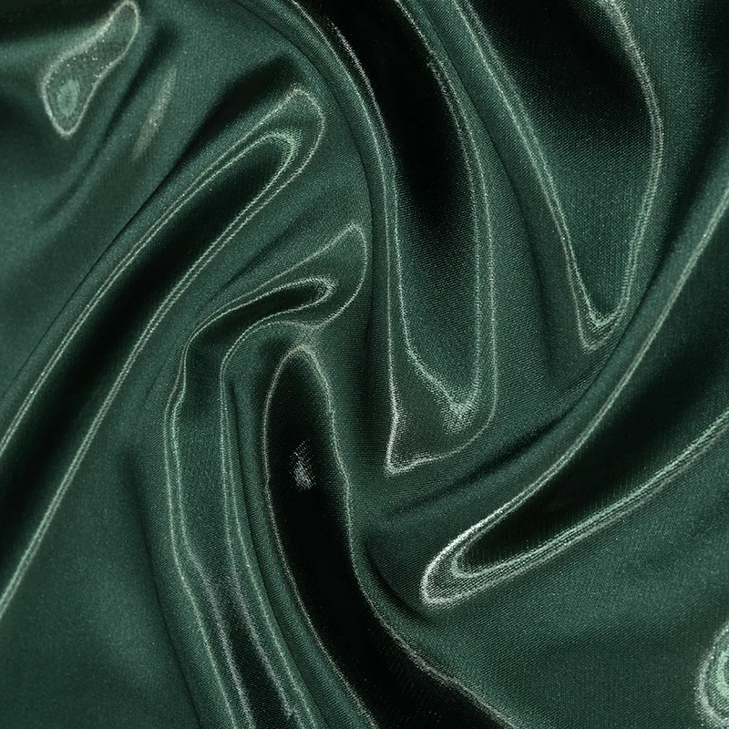 Green Luxury Glossy Metallic Liquid Satin Fabric Shiny Water Gloss Satin for Dress Suit Clothing Designer DIY Sewing Material