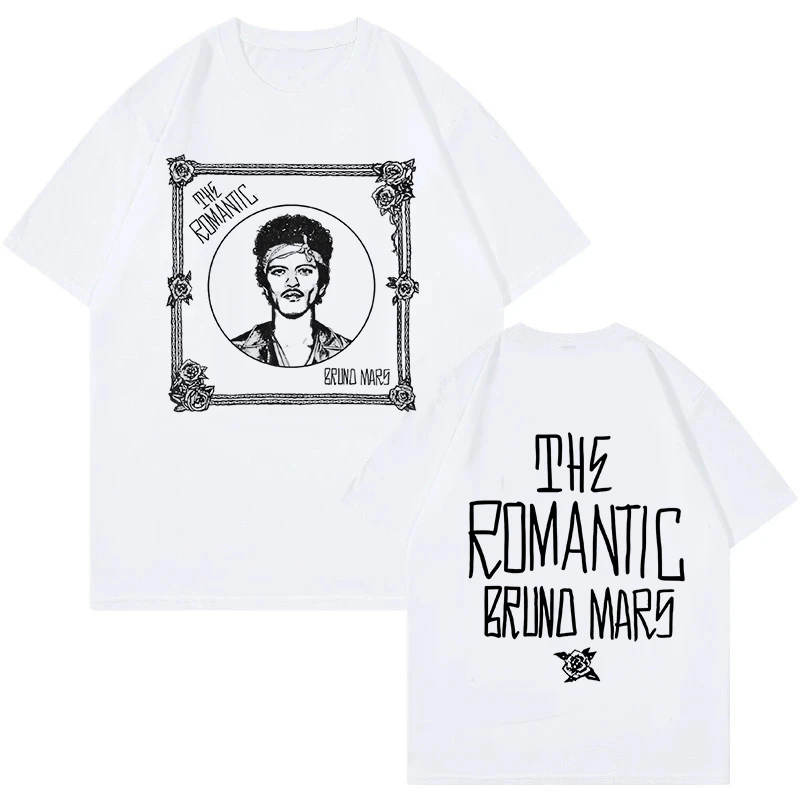 Camiseta Vintage con Estampado de Bruno Mars, The Romantic Tour 2026, Camiseta Gráfica para Hombre y Mujer, Moda, Talla Europea, Manga Corta
