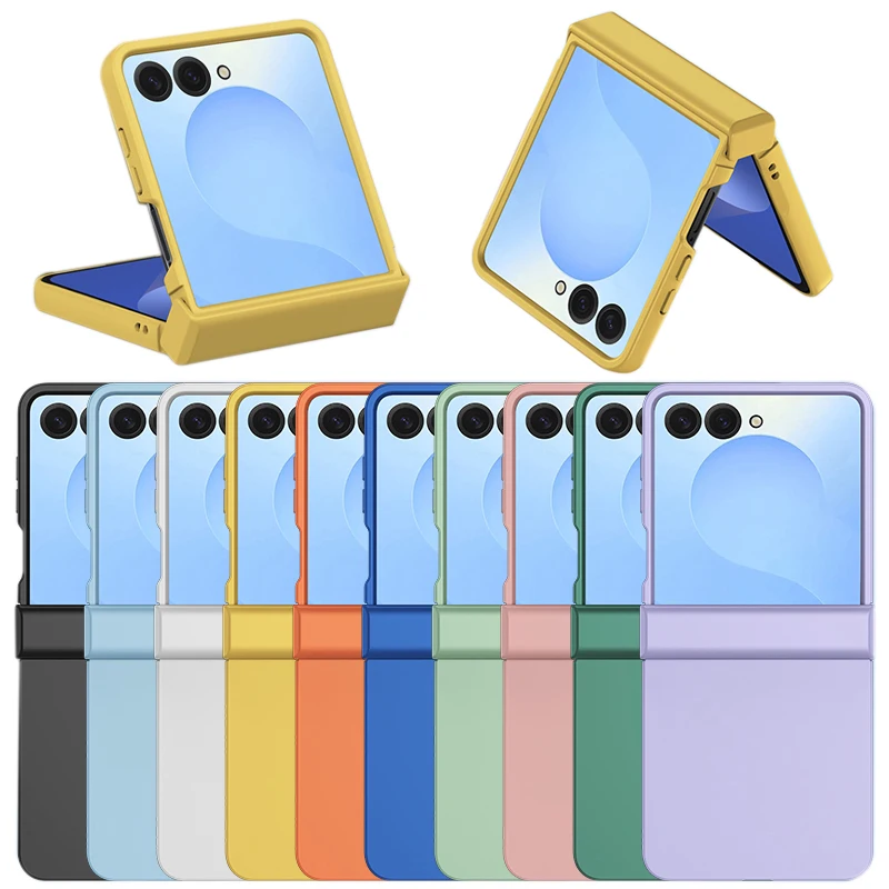 Candy Color Hard PC Back Cover with Hinge Protection for Samsung Galaxy Z Flip8 Z Flip7 Z Flip7FE Z Flip6 Z Flip5