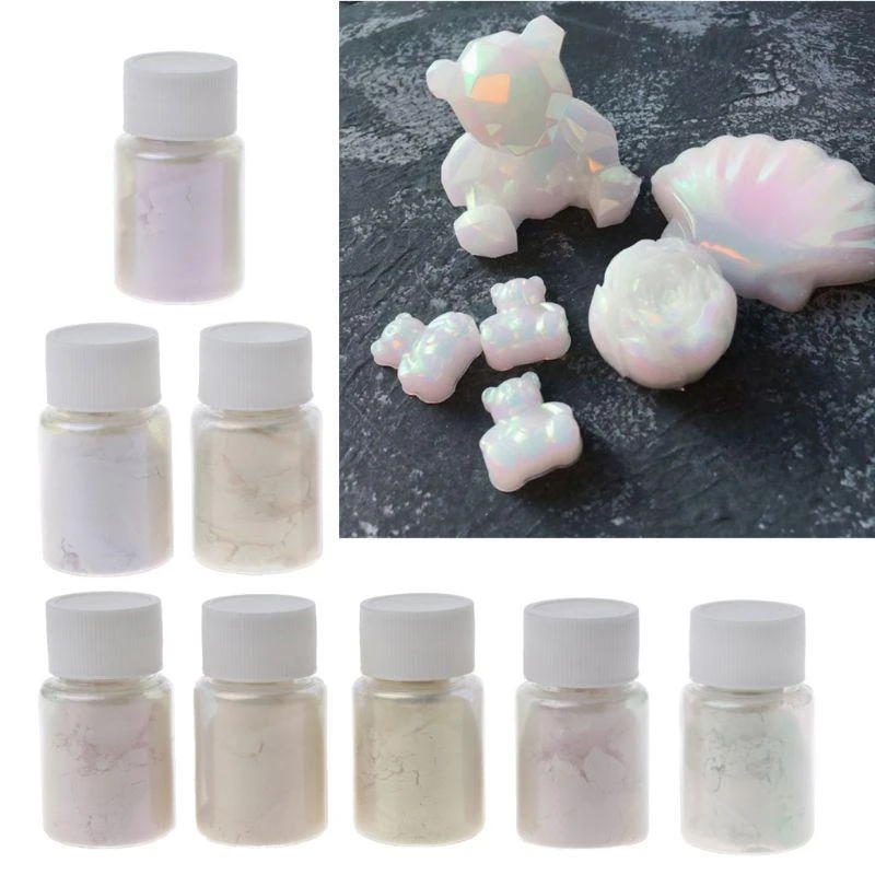 

91AC 8 Color ColorShift Pearl Pigment for Aurora Resin Pigment Mica Polarized Diamond Pearlescent Pigment Jewelry Making