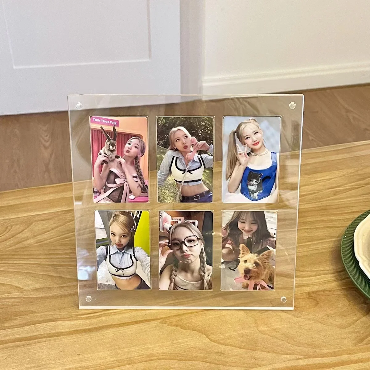 Transparent Photo Frame Acrylic 6 Card Slot 3 inch Kpop Holder Photocard Holder Picture Frame Display Stand Desktop Ornament