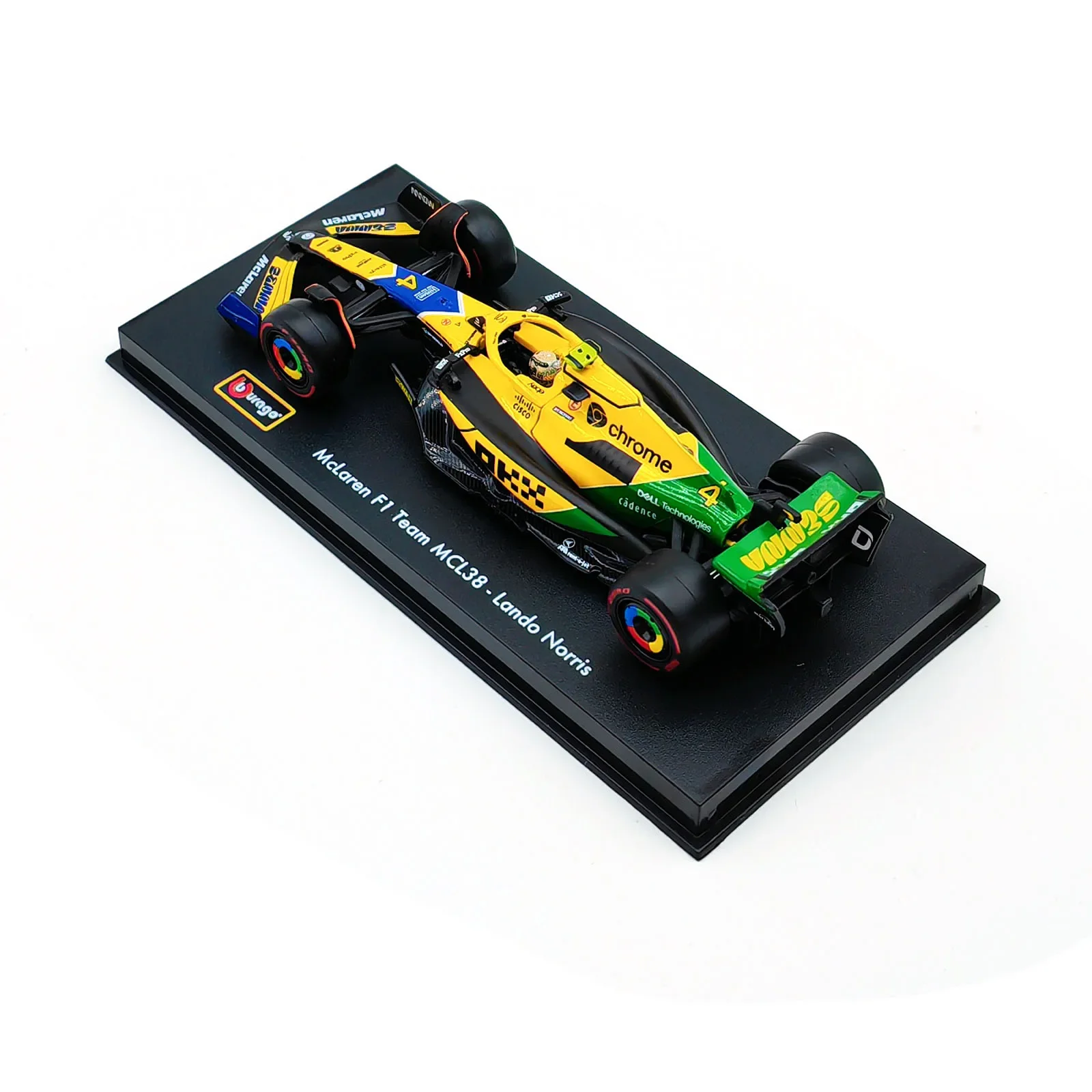 Bburago 1:43 2024 F1 Mclaren MCL38 Monaco Grand Prix Alloy Car Miniature Diecast Model #4 Lando Norris #81 Oscar Piastri Toy