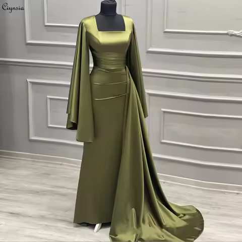 Ciynsia Customized Abendkleider Muslim Formal Dress Mermaid Islamic Dubai Kaftan Arabic Long Sleeve Evening Gown فساتين ا