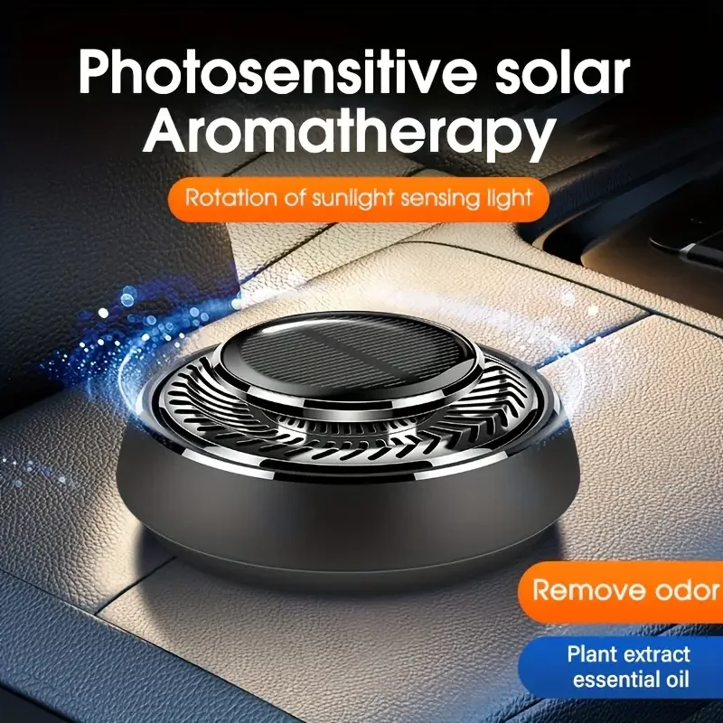 Car freshensers Diffuser Fragrance Solar Automatic Rotation Powered Supplies Ceramic Base Aromatherapy Diffuser Oil Ornaments