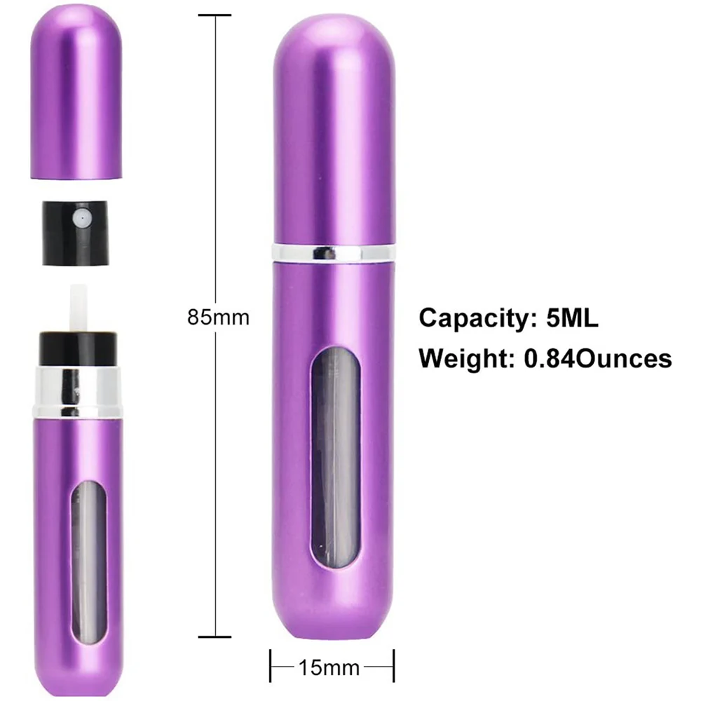 8ml/5ML Mini Bottle Refillable Perfume Spray With Spray Scent Pump Empty Cosmetic Containers Portable Atomizer Bottle