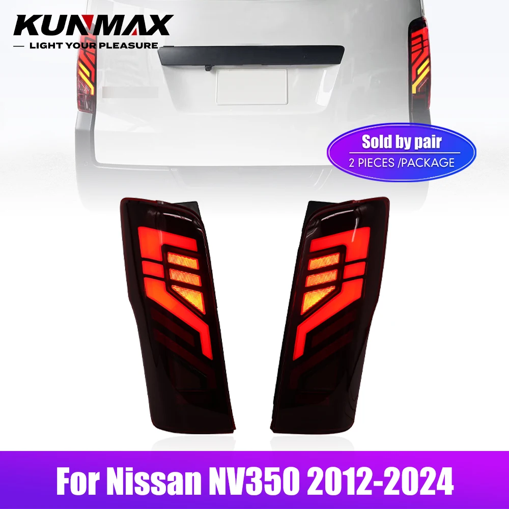 2PCs LED Car Tail Light Assembly For Nissan NV350 2012-2025 Tail Lights Flowing Water Flicker Turn DRL Brake Reverse Rear Lamps