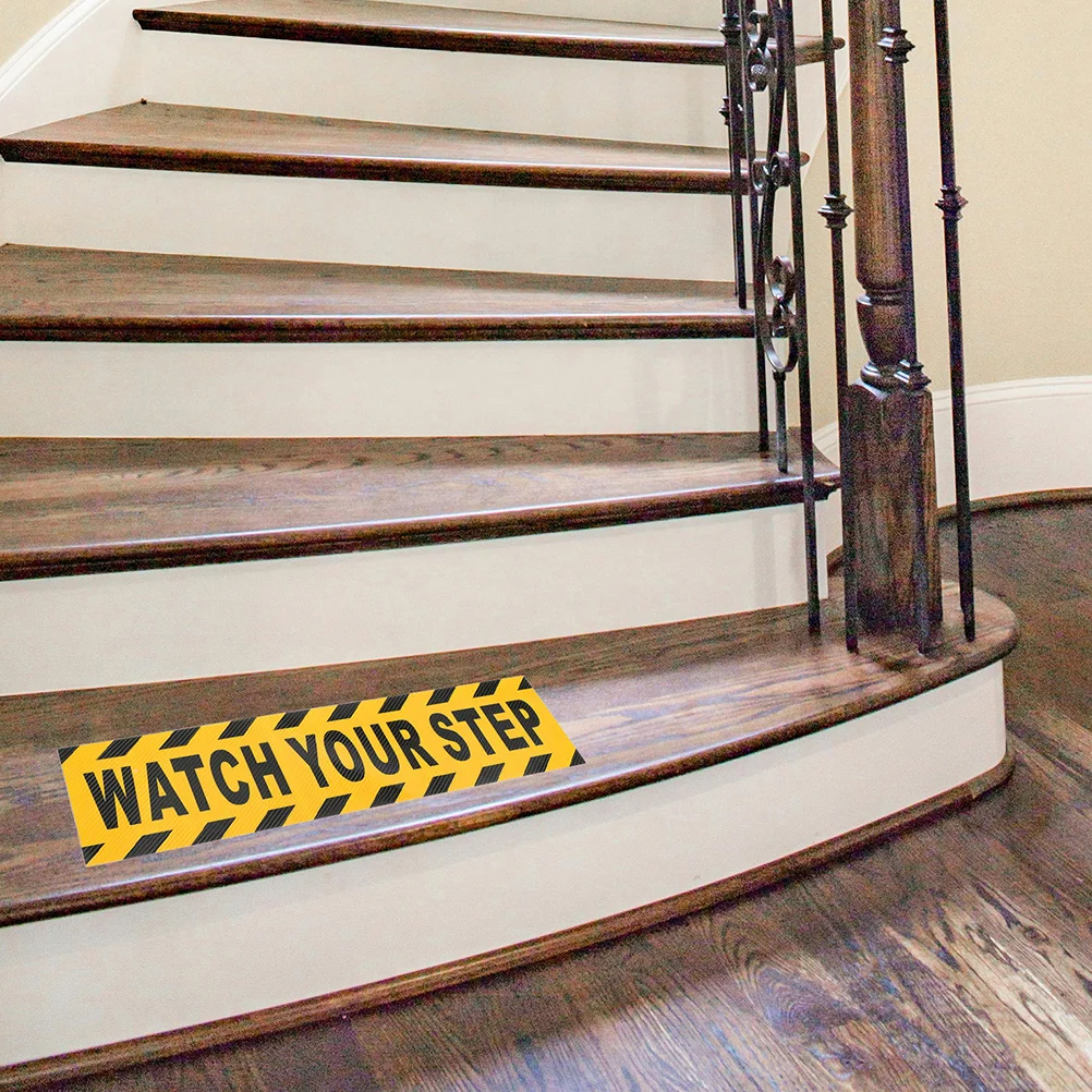 

4PCS Anti-slip Stickers 30x10cm Black Yellow Safety Tape for Stairs Floors Hallways Non-slip Stair Tread Warning Signs