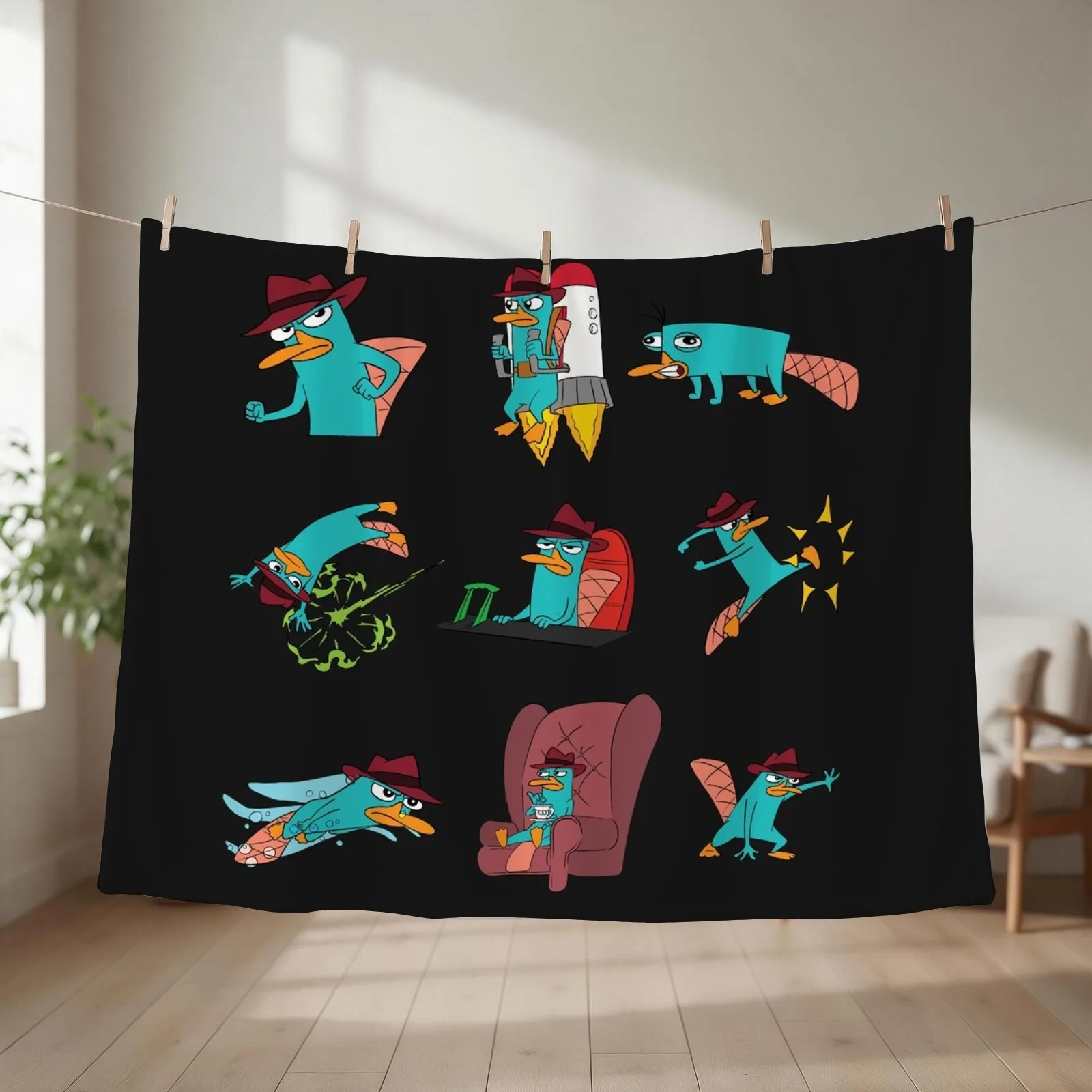You Can Call Him Agent P Throw Blanket couch cozy soft plush fuzzy picnic outdoor blanket