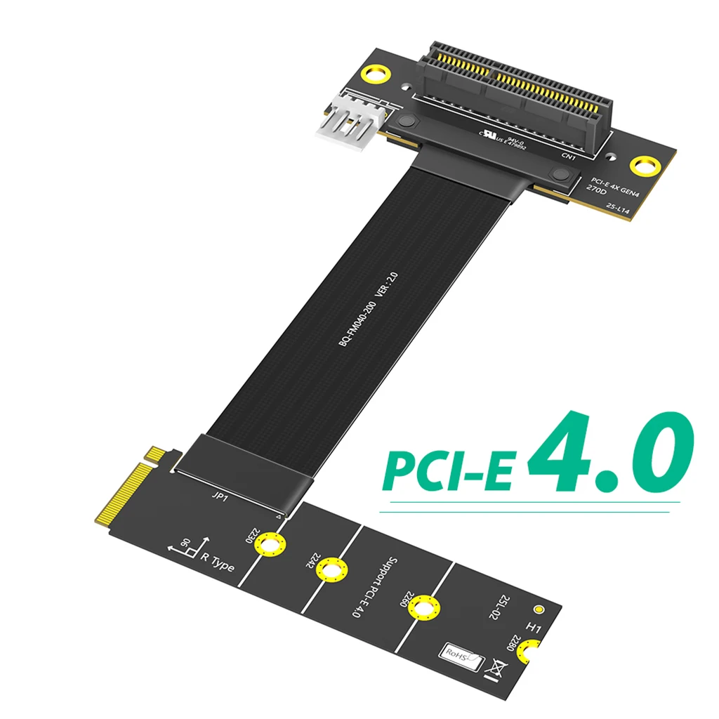 M.2-Taste M 4.0 auf PCI-e 4.0 4X 180 ° Adapterkarten-Riser-Verlängerungskabel für NVME 4.0 auf PCIE PCI Express 4X Extender – Detail 6