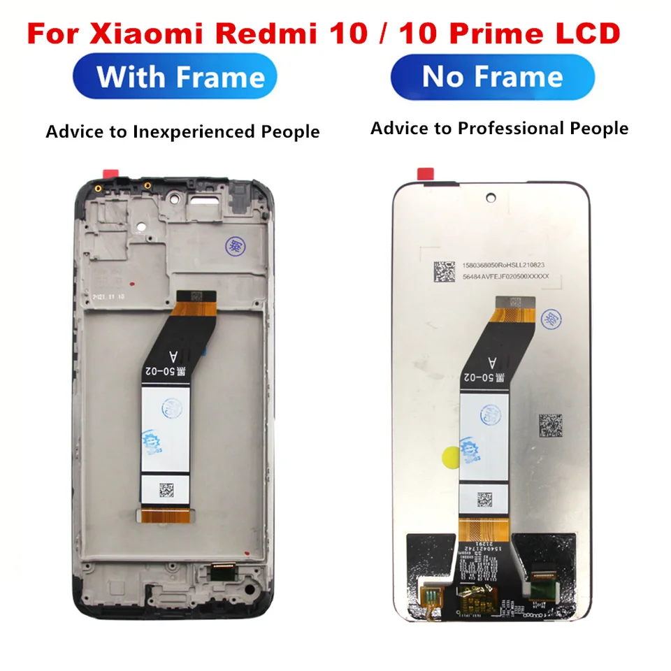 Schermo LCD Per Xiaomi Redmi 10 2022 – Display Touch 6.5'', Modelli 21121119SG/22011119UY/21121119VL, Con Strumenti - 6