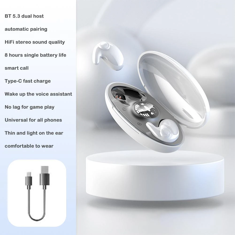 TWS Wireless Earphone Invisible Sleep Ear Phone IPX5 Waterproof True Wireless Earbuds Bluetooth-compatible 5.3 Headphone Control