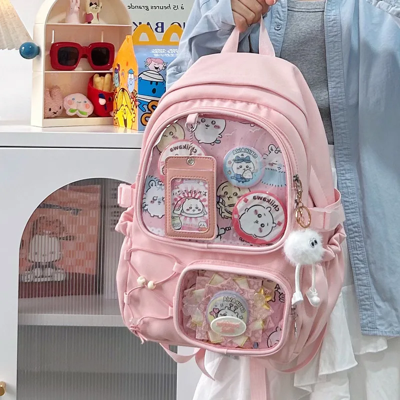 Japanese Kawaii Itabag Women New 2026 Transparent Backpack Women Large Capacity Ita Backpack School Bags for College Student JK