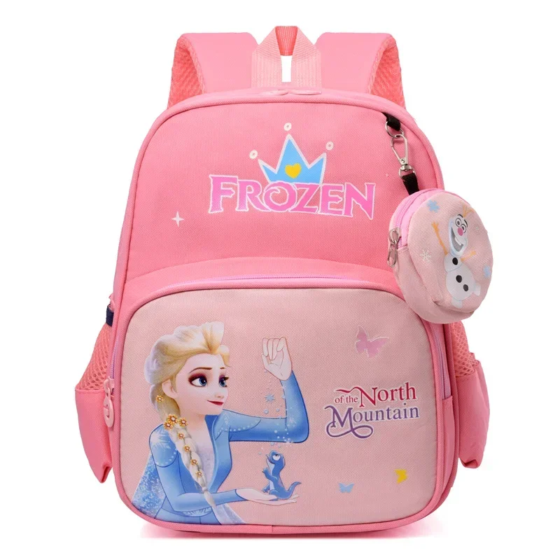 Sac à Dos d'École Maternelle Disney Frozen Elsa pour Garçon et Fille, Interrupteur Porte-Monnaie Princesse pour Bébé