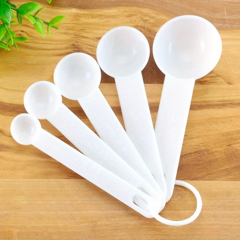 5pcs/set Kitchen Measuring Spoon Measuring Cups Measuring Tools Portable Plastic Coffee Sugar Scoop Kitchen Gadgets