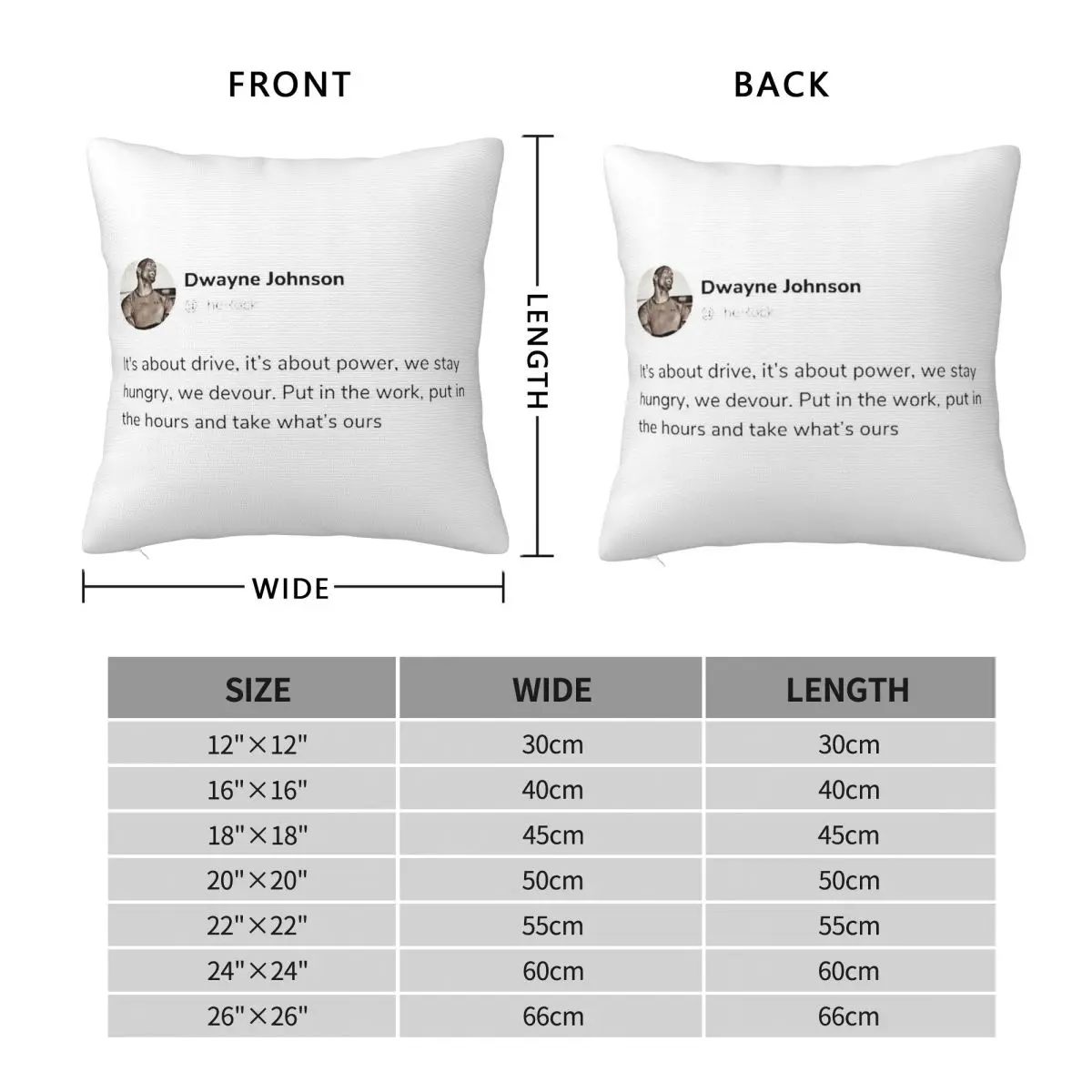 Dwayne Johnson The Rock Drive Power Pillowcase Polyester Linen Velvet Pattern Zip Decorative Pillow Case Sofa Cushion Cover