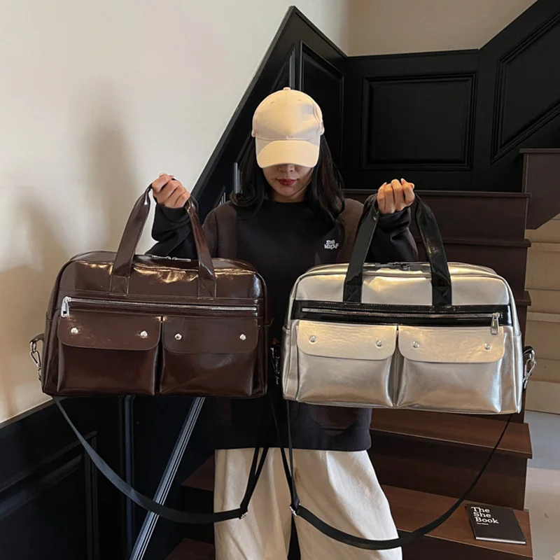 

Сумка для тренажерного зала и фитнеса, дорожная сумка для йоги, сумки на плечо для выходных, большая вместимость, портативная сумка через плечо для поездок на короткие расстояния