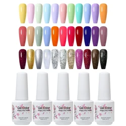 Clou Beaute Gel Nail Polish 8ml Glass White Bottle UV Color Nail Glue Summer Nail Polish Led Esmalte Top Base Coat Gel Varnish