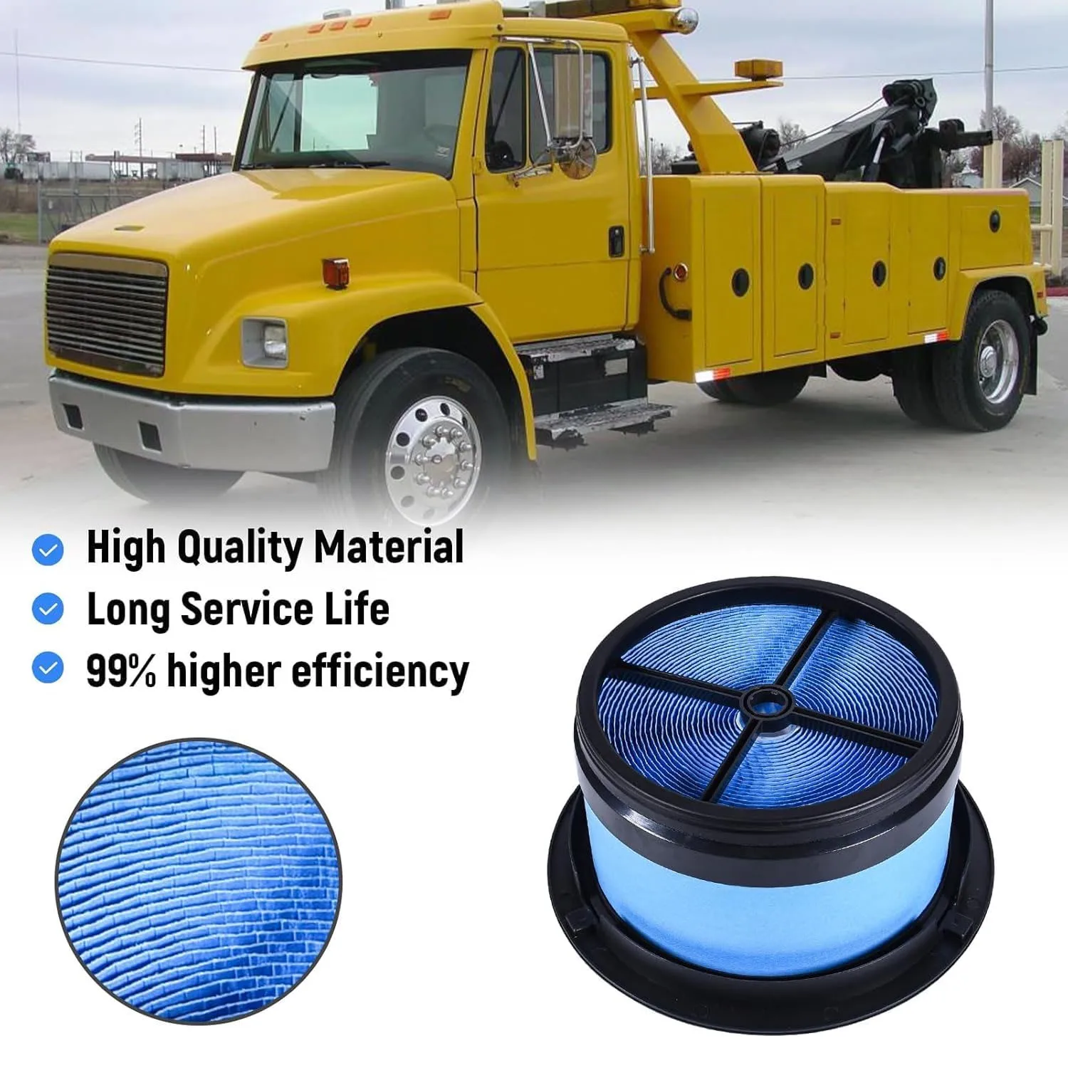 P607955 Air Filter Compatible With Freightliner Business Class M2 FL70/FL80 Thomas Saf-T-Liner Replace AF26154 LAF3223 CA4700