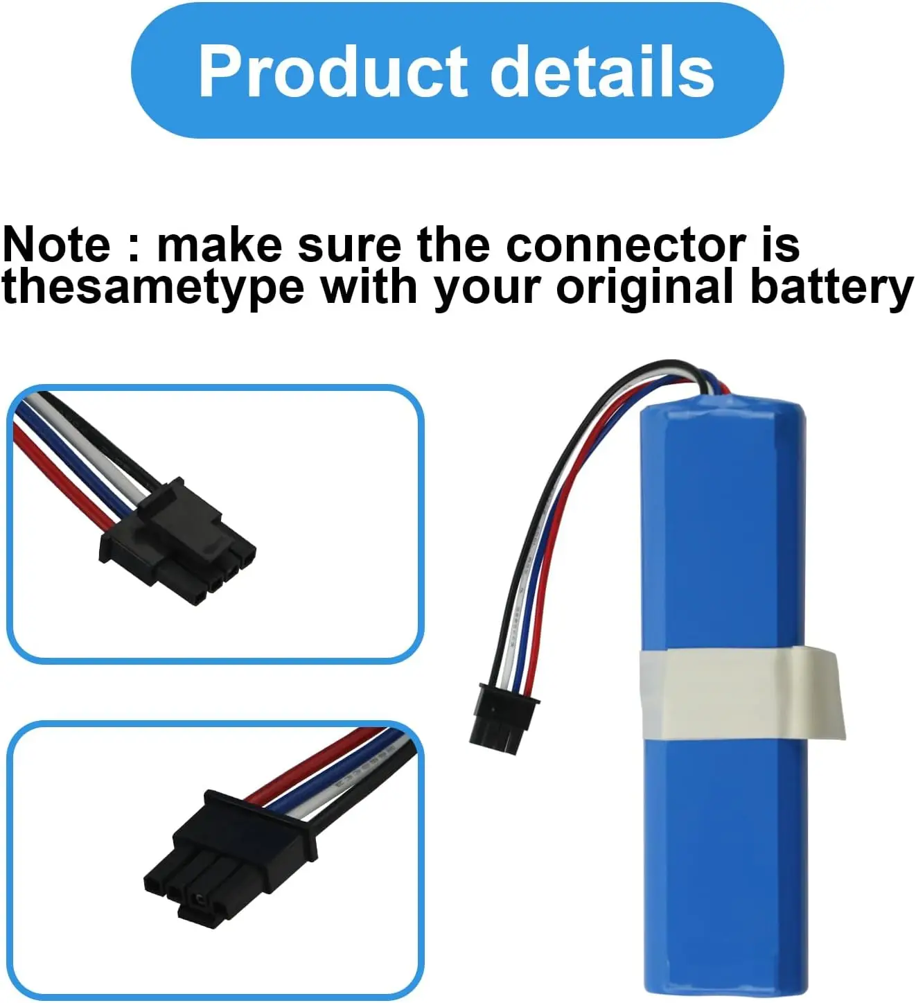 Original Battery for XIAOMI Robot Vacuum Mop Cleaner XiaoMi B101CN 5200mAh Lithium-ion Battery Pack 4INR19/66-2