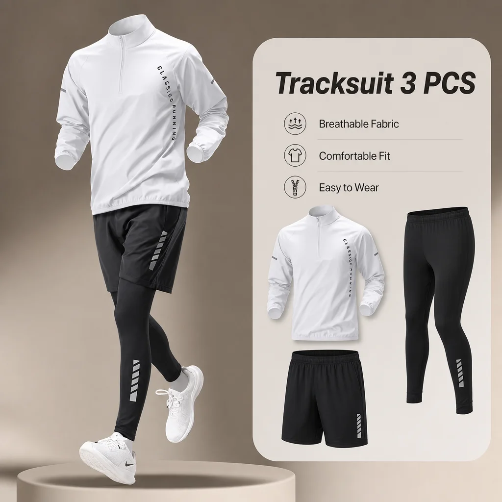 1-3 pçs ao ar livre dos homens jaqueta de secagem rápida terno 1-3 peça conjuntos de fitness correndo esportes jogging calças treino equipamentos
