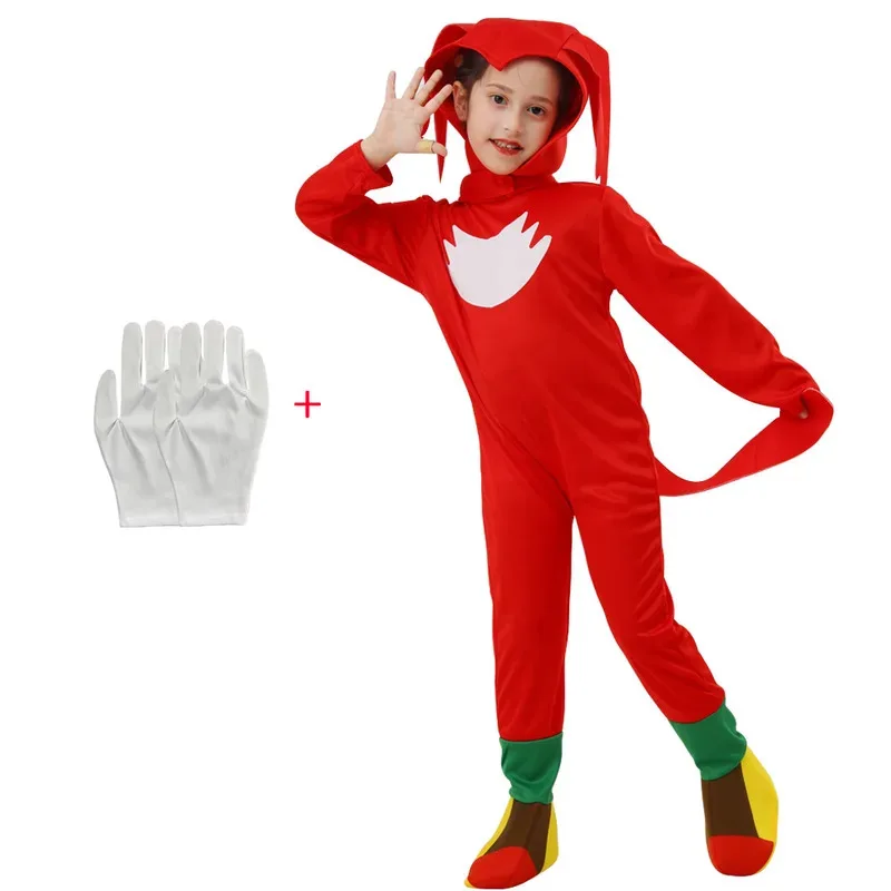 Lyou 2025 Sonic mono de dibujos animados disfraz erizo Cosplay disfraz Anime niños niñas guantes blancos H ★ ★ ★   kk.