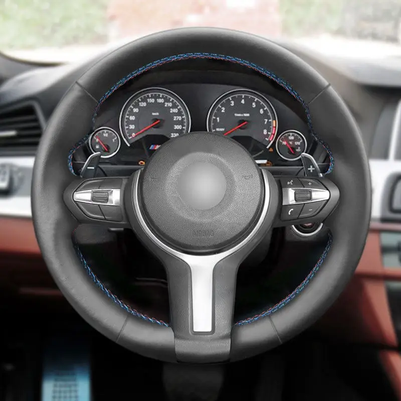 Microfiber Leather Car Steering Wheel Cover Trim For BMW M Sport F20 F21 F45 F22 F30 F31 F32 F10 F11 F12 F48 F39 F25 F26 F15 F16