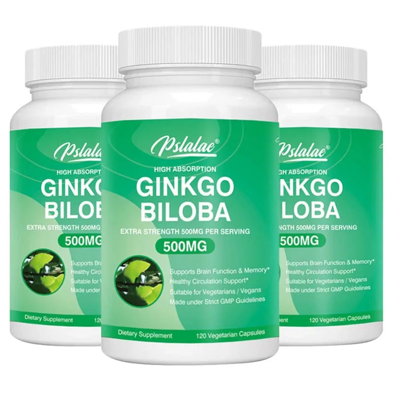 

Ginkgo Biloba 500 Mg Extra Strength - Supports Brain Function and Memory, Focus, Stress Relief