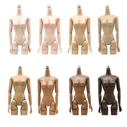 1/6 26.5cm II Supermodel Plain Replacement Body Women New 22 Joints Movable Body For White Beige Brown FR/IT Doll Head