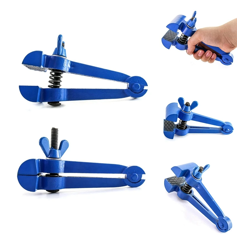 Hand-Held Vise Hand Clamp Pipe Vise Plumbing Tool Workshop Vise Pipe Tool Steel Handle Spring Clamp Base Pliers