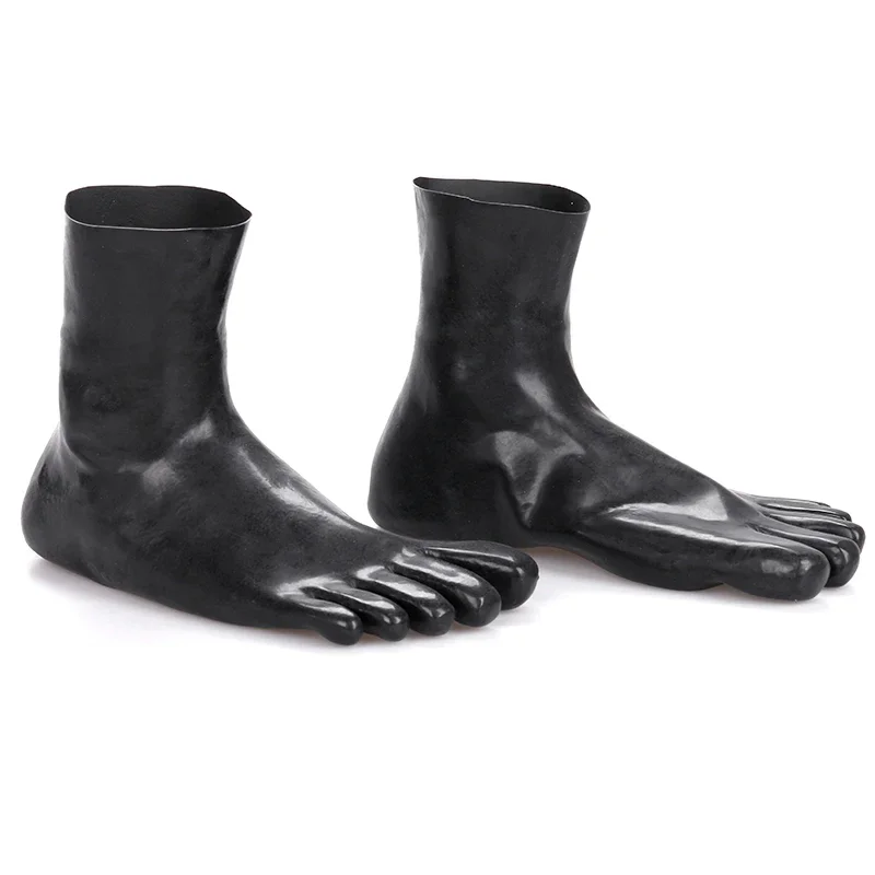 Latex Rubber Socks Stocking Sexy Fetish Middle and Short Length Seamless 3D 5 Toe Socks Long Knee Socks for Men Women