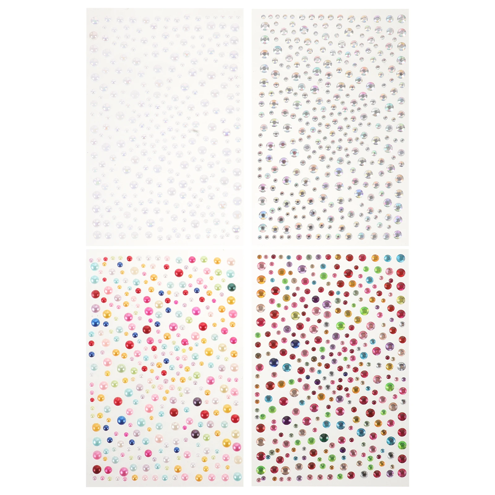 

4pcs Facial Rhinestone Stickers Waterproof Face Jewels Pearl Gems for Nails Festival Makeup Acrylic AB Flat Back Crystal