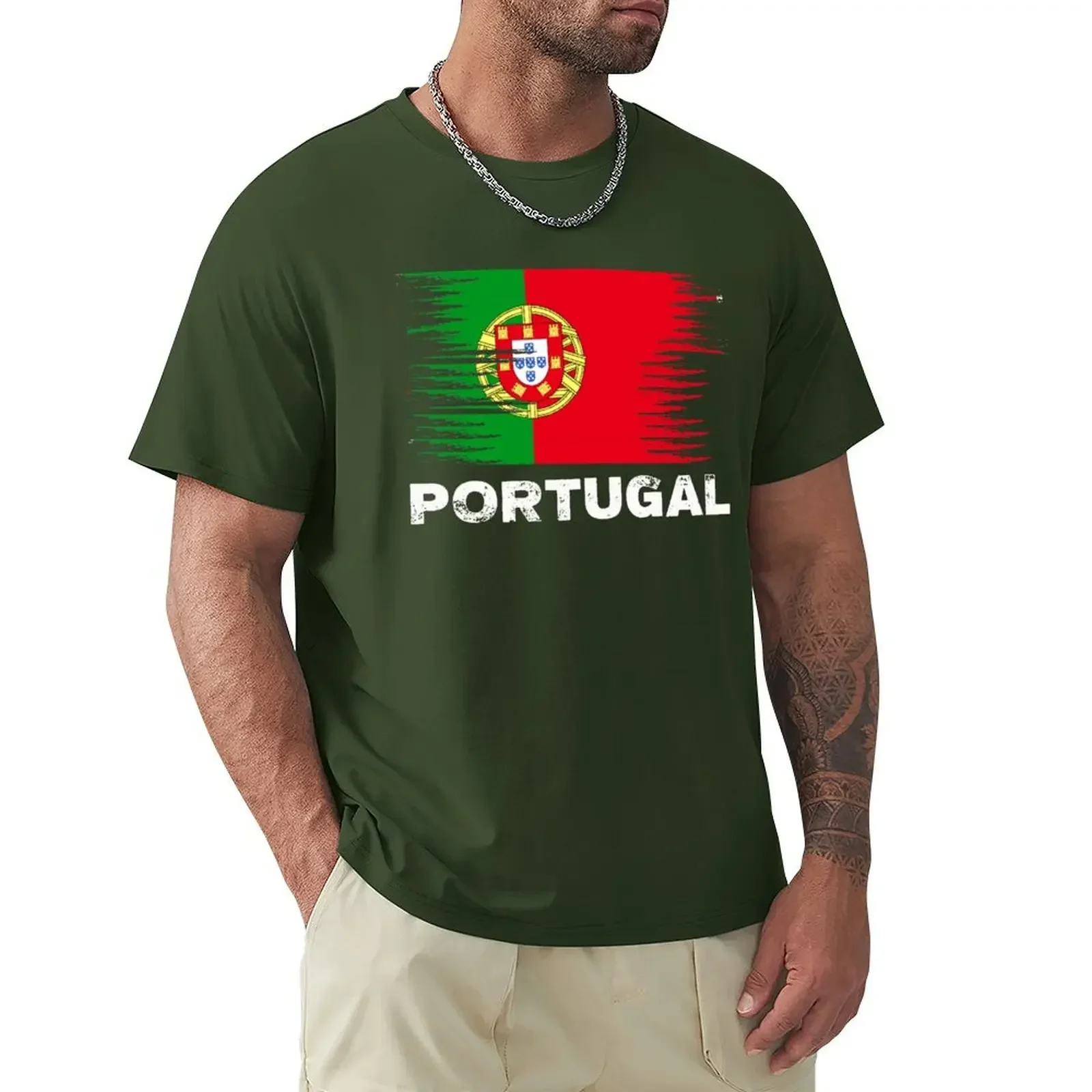 Funnys men clothes Portugal - Portuguese Flag Art Sports Soccer Football T-Shirt boys animal print oversized graphic harajuku