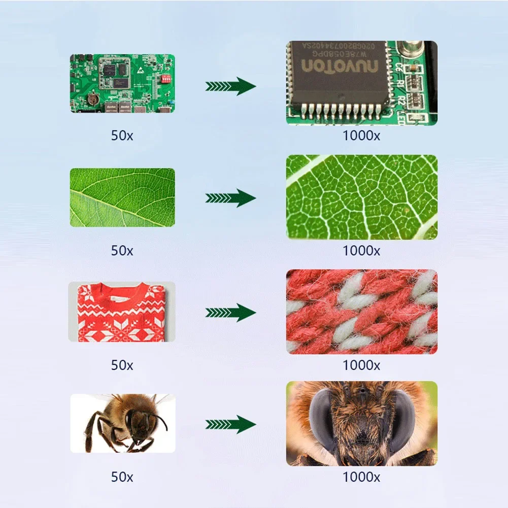 Cámara microscópica digital con soporte microscopio electrónico portátil 500X 1000X 1600X para teléfono móvil PC