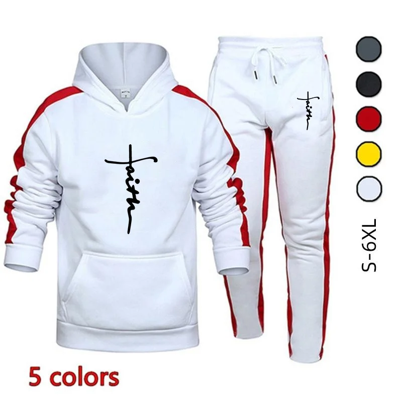 New Men\'s Clothing Fashion Track Suits Sports Wear Jogging Suits Hooded Tracksuit Set Clothes Hoodies+Sweatpants S-6XL