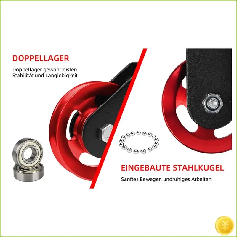 NEW-Bird Pulley Set With U Retaining Bracket,Block Pulley Wire Rope Pulley With Carabiner Hook, Connection
